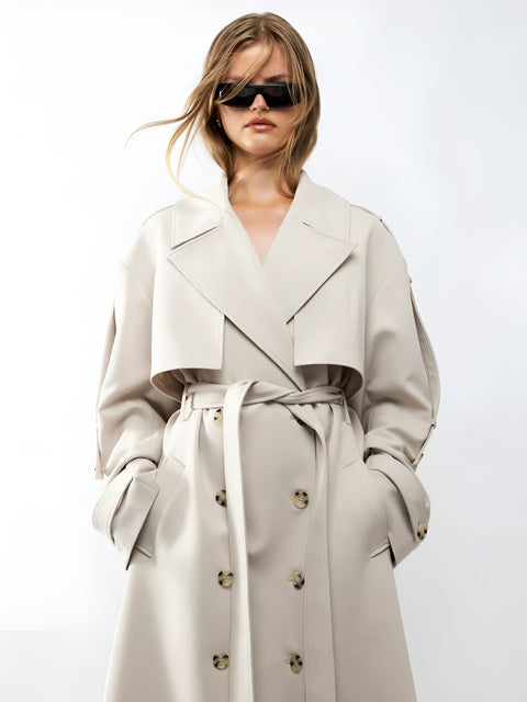 The Kensington Pleat Trench Coat