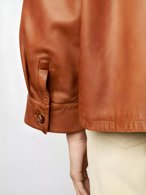 Minimalist Boxy Leather Jacket