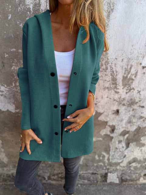 Lily | Hooded Knit Cardigan with Buttons