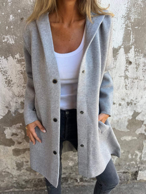 Lily | Hooded Knit Cardigan with Buttons